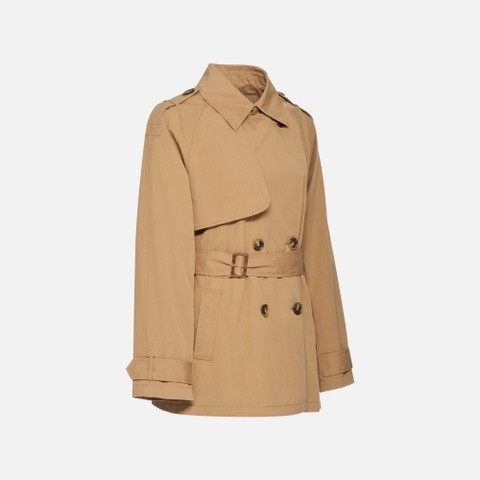 Short trench coat LAMPEDUSA WOMAN Tannin - image number 4 | GEOX