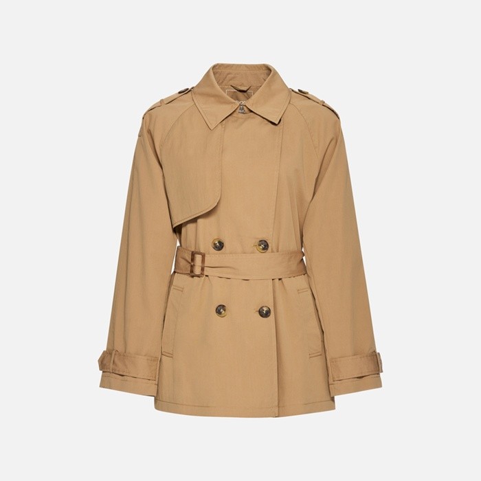 Short trench coat LAMPEDUSA WOMAN Tannin | GEOX