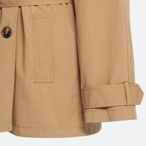 Short trench coat LAMPEDUSA WOMAN Tannin - image number 7 | GEOX