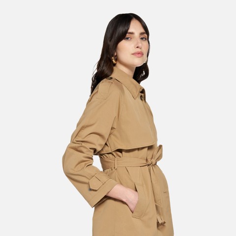 Trench court LAMPEDUSA FEMME Brun clair - image number 3 | GEOX