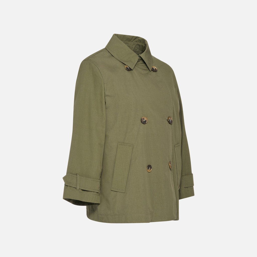 Short trench coat LAMPEDUSA WOMAN Mayfly - image number 4 | GEOX