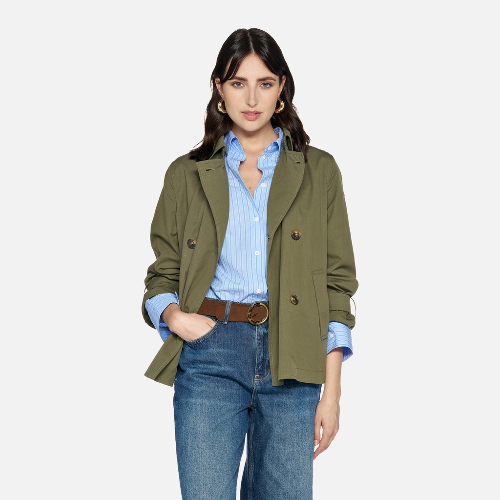 Short trench coat LAMPEDUSA WOMAN Mayfly - image number 0 | GEOX