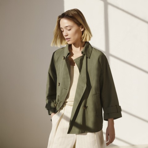Trench court LAMPEDUSA FEMME Vert olive - image number 10 | GEOX
