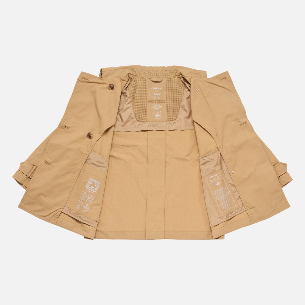 Trench court LAMPEDUSA FEMME Marron clair - image number 9 | GEOX