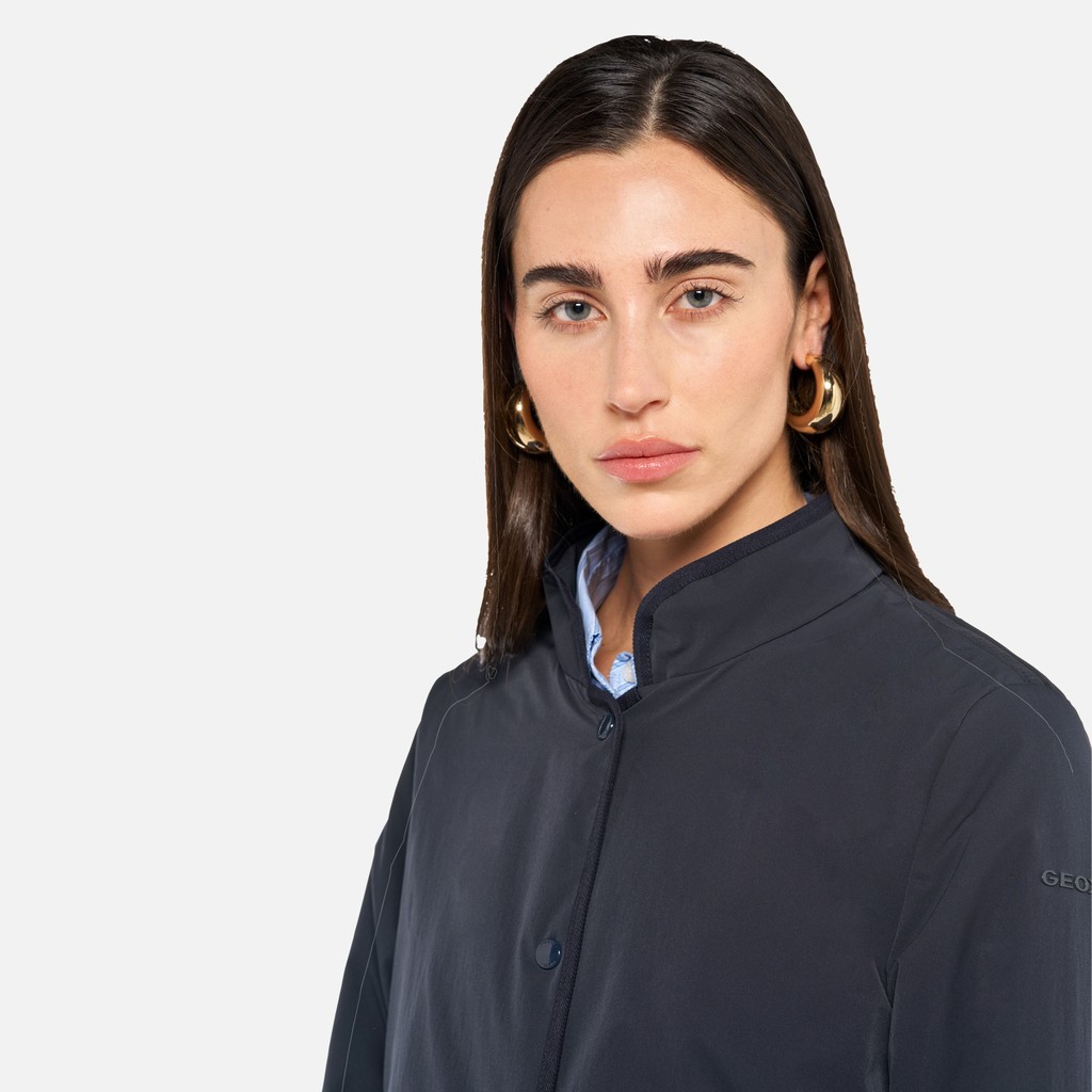 Chaqueta con capucha PLUMMERY MUJER Azul medianoche - image number 3 | GEOX