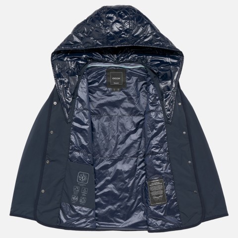 Veste &agrave; capuche PLUMMERY FEMME Bleu nuit - image number 5 | GEOX