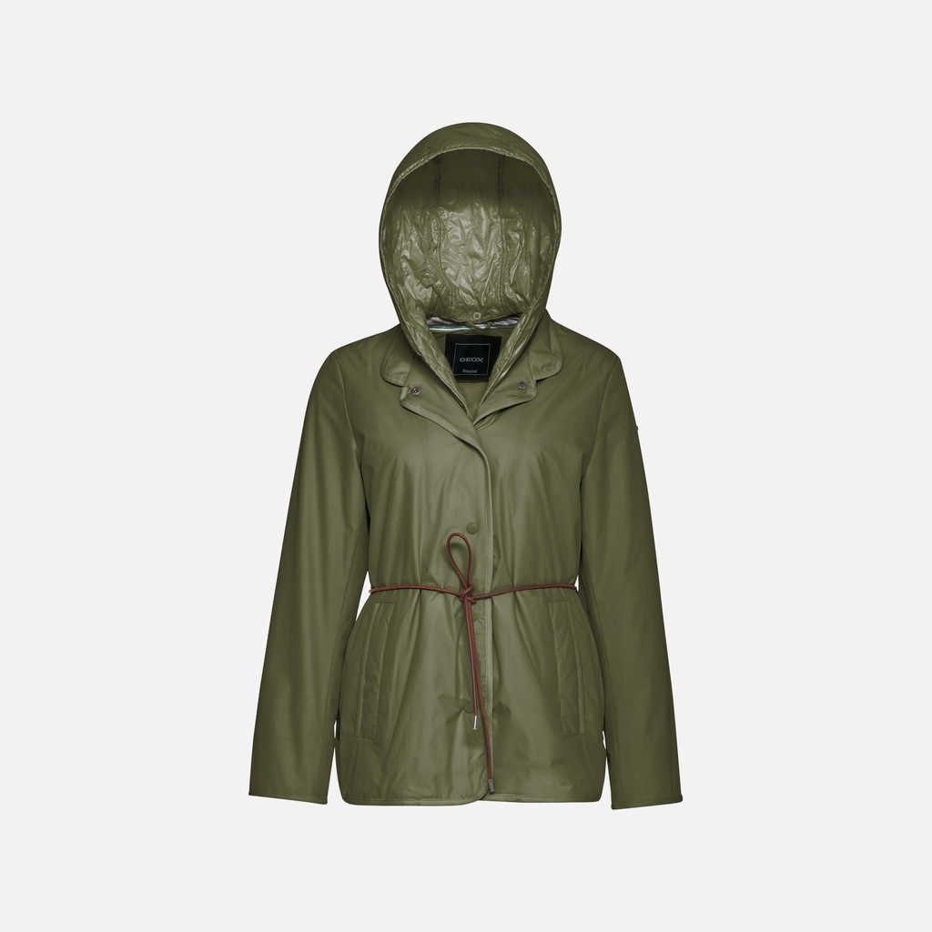 Jacket with hood PLUMMERY WOMAN Mayfly - image number 0 | GEOX