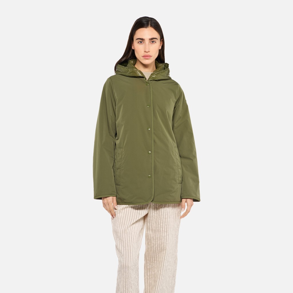 Jacket with hood PLUMMERY WOMAN Mayfly - image number 1 | GEOX