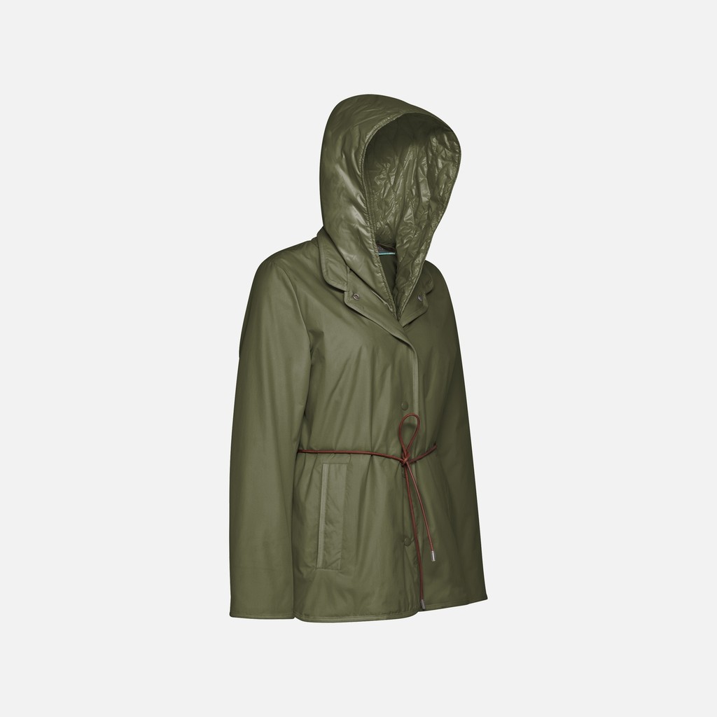 Jacket with hood PLUMMERY WOMAN Mayfly - image number 1 | GEOX