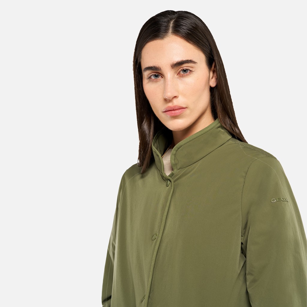 Jacket with hood PLUMMERY WOMAN Mayfly - image number 3 | GEOX