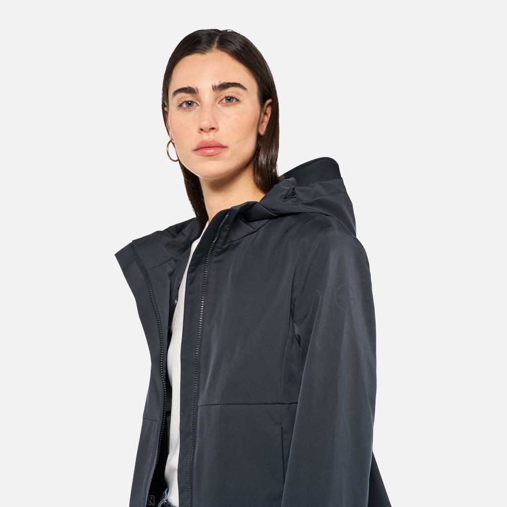 Parka court SPHERICA FEMME Bleu nuit - image number 3 | GEOX
