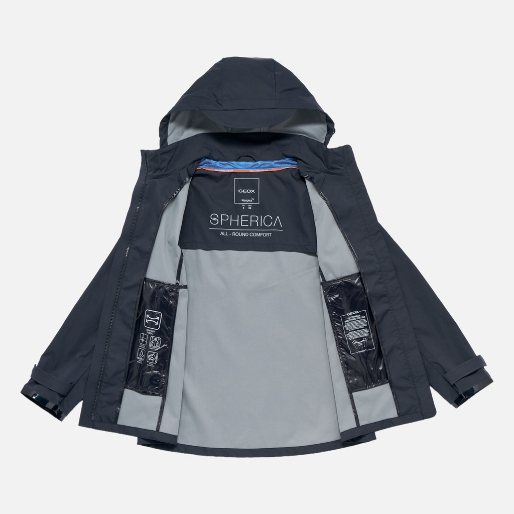 Parka court SPHERICA FEMME Bleu nuit - image number 9 | GEOX