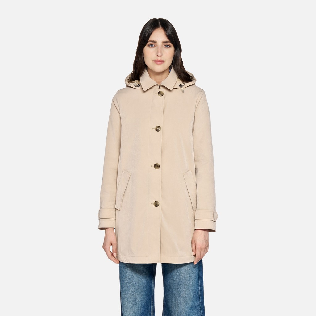 Trench coat CLAUDIN FEMME Sable - image number 1 | GEOX