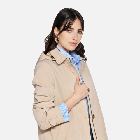 Trench coat CLAUDIN FEMME Sable - image number 3 | GEOX