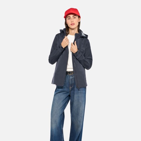 Jacket with hood SPHERICA WOMAN Sky captain | GEOX