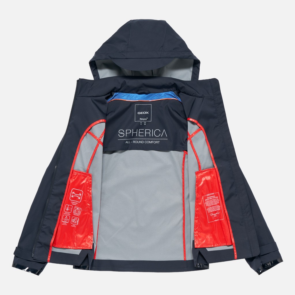 Veste &agrave; capuche SPHERICA FEMME Bleu nuit - image number 5 | GEOX