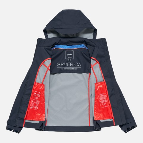 Veste &agrave; capuche SPHERICA FEMME Bleu nuit - image number 5 | GEOX