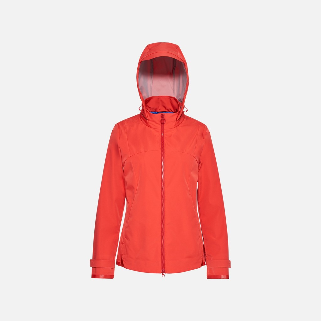Jacket with hood SPHERICA WOMAN High risk red - image number 3 | GEOX