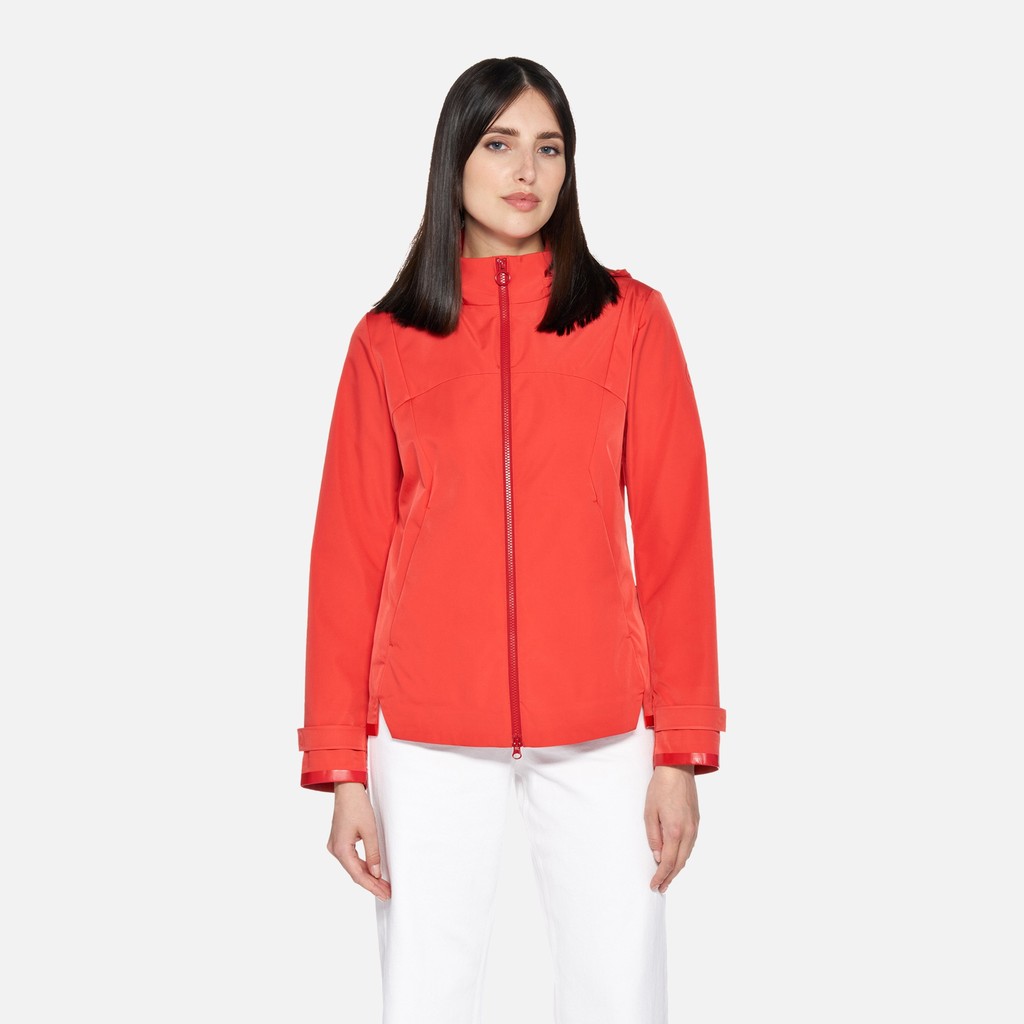 Jacket with hood SPHERICA WOMAN High risk red - image number 1 | GEOX