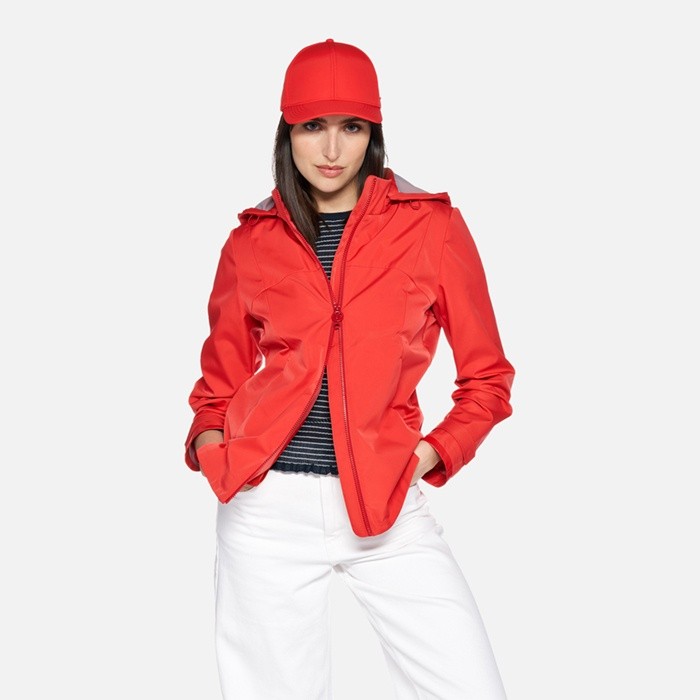 Jacket with hood SPHERICA WOMAN High risk red | GEOX
