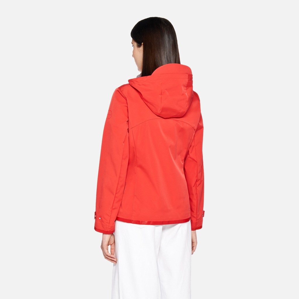 Jacket with hood SPHERICA WOMAN High risk red - image number 2 | GEOX