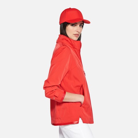 Veste &agrave; capuche SPHERICA FEMME Rouge vif - image number 3 | GEOX
