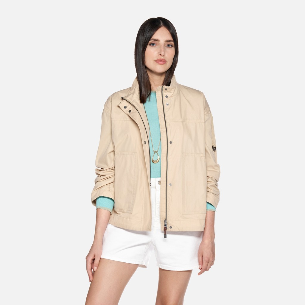 Lightweight jacket NAILEEN WOMAN Oxford tan - image number 0 | GEOX