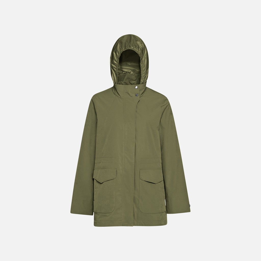 Jacket with hood CLAUDIN WOMAN Mayfly - image number 0 | GEOX