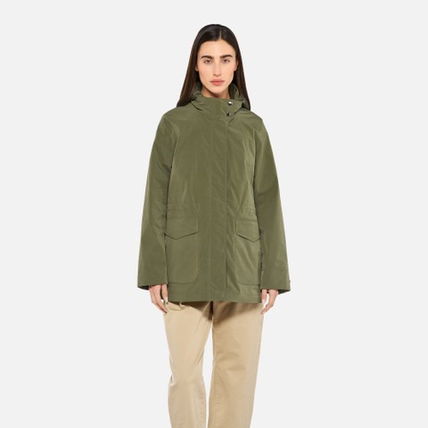 Jacket with hood CLAUDIN WOMAN Mayfly - image number 1 | GEOX