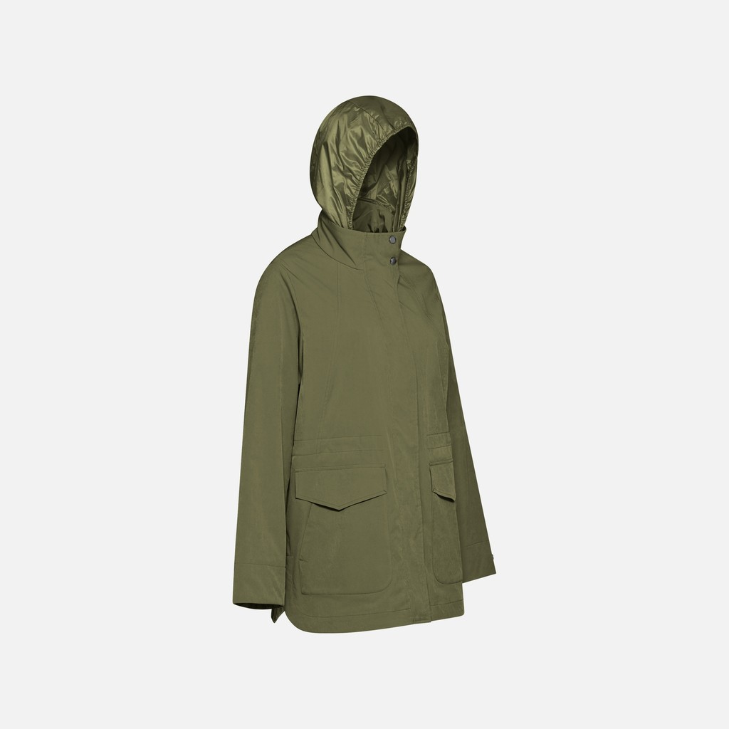 Jacket with hood CLAUDIN WOMAN Mayfly - image number 1 | GEOX