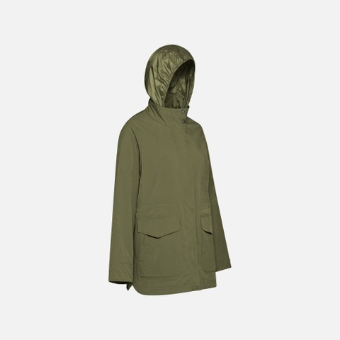 Jacket with hood CLAUDIN WOMAN Mayfly - image number 1 | GEOX