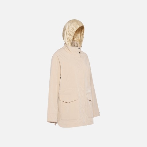 Jacket with hood CLAUDIN WOMAN Oxford tan - image number 5 | GEOX