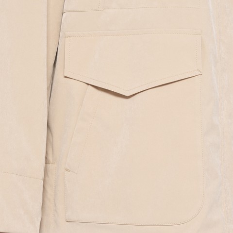 Jacket with hood CLAUDIN WOMAN Oxford tan - image number 8 | GEOX