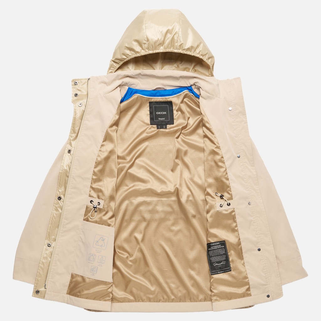 Veste &agrave; capuche CLAUDIN FEMME Sable - image number 10 | GEOX