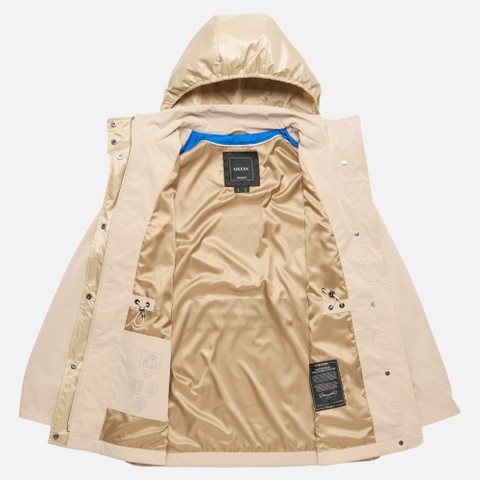 Veste &agrave; capuche CLAUDIN FEMME Sable - image number 10 | GEOX