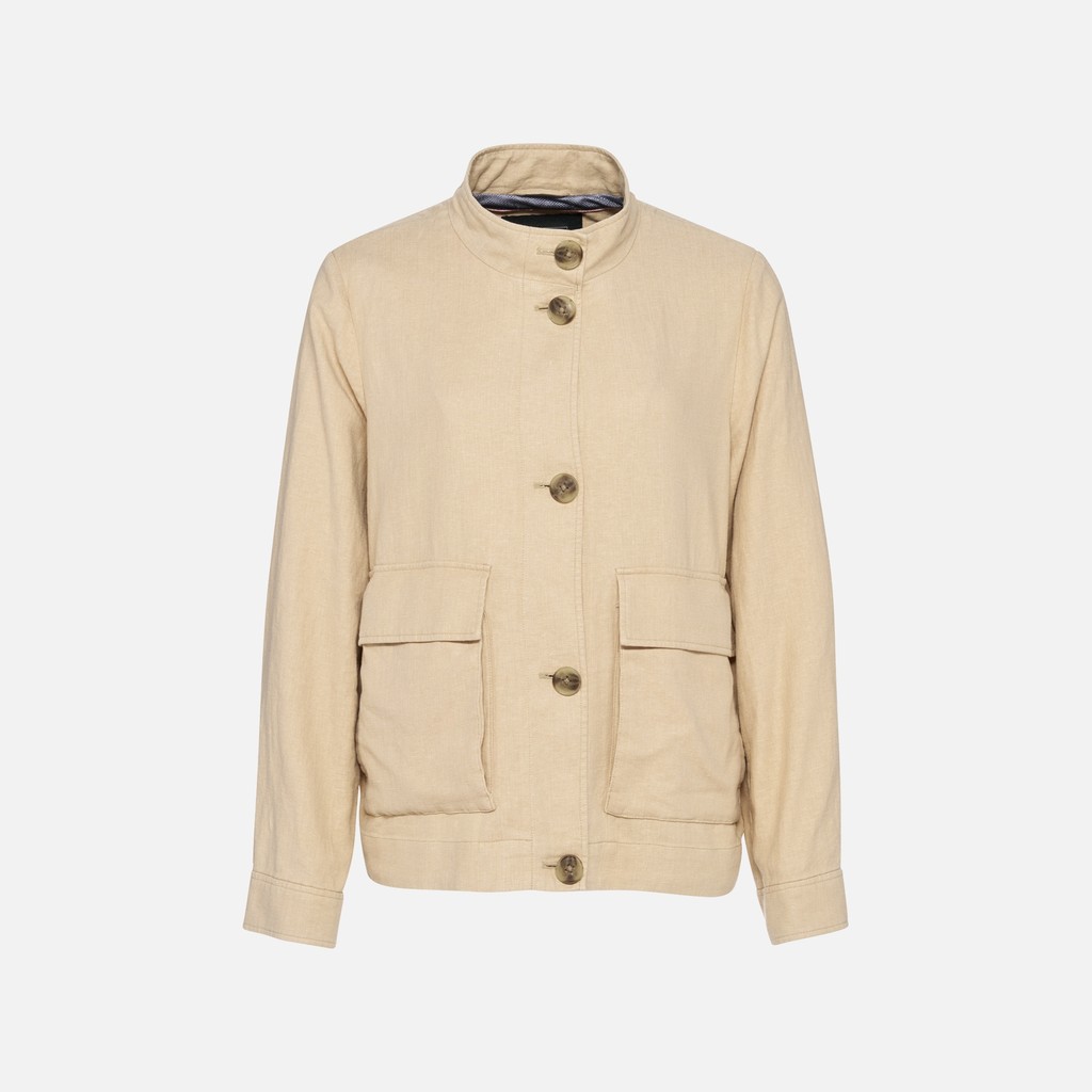 Bomber jacket MADDALUSIA WOMAN Oxford tan - image number 4 | GEOX