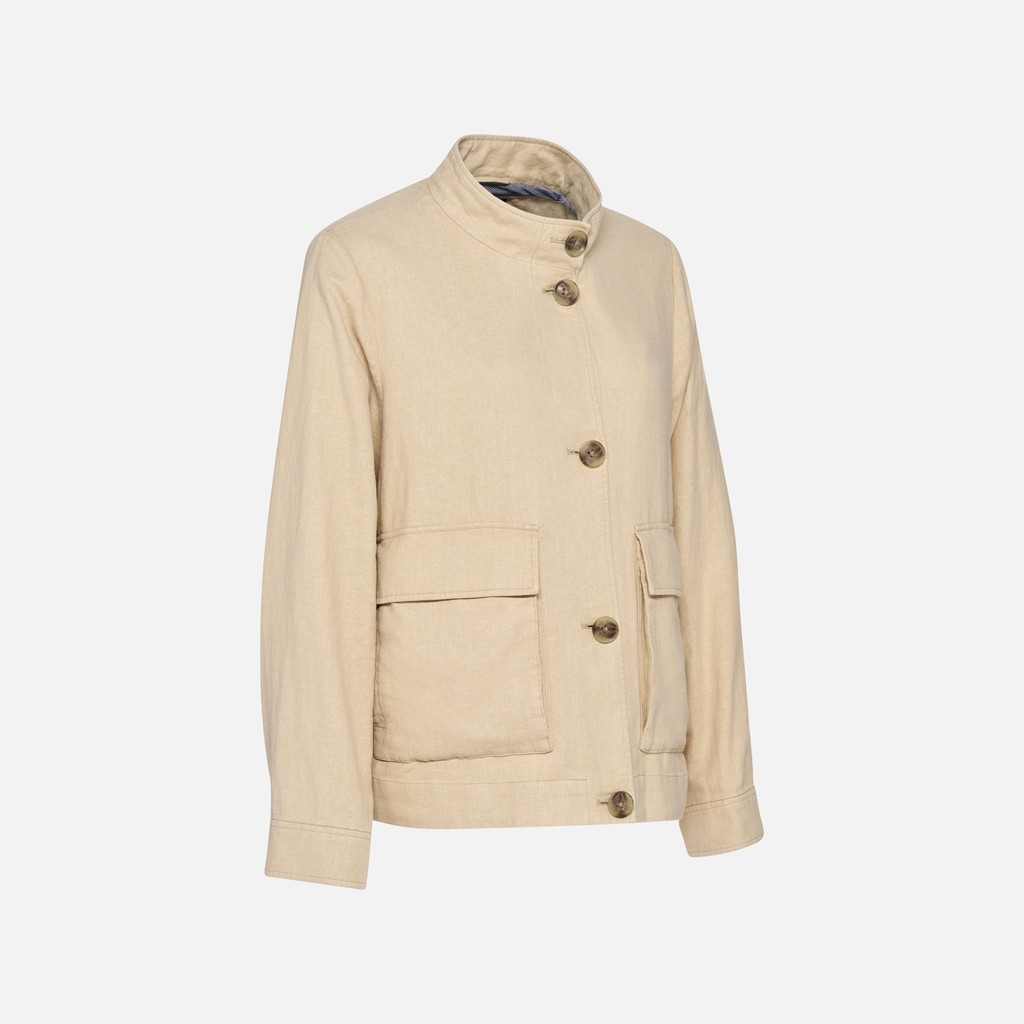 Bomber jacket MADDALUSIA WOMAN Oxford tan - image number 5 | GEOX