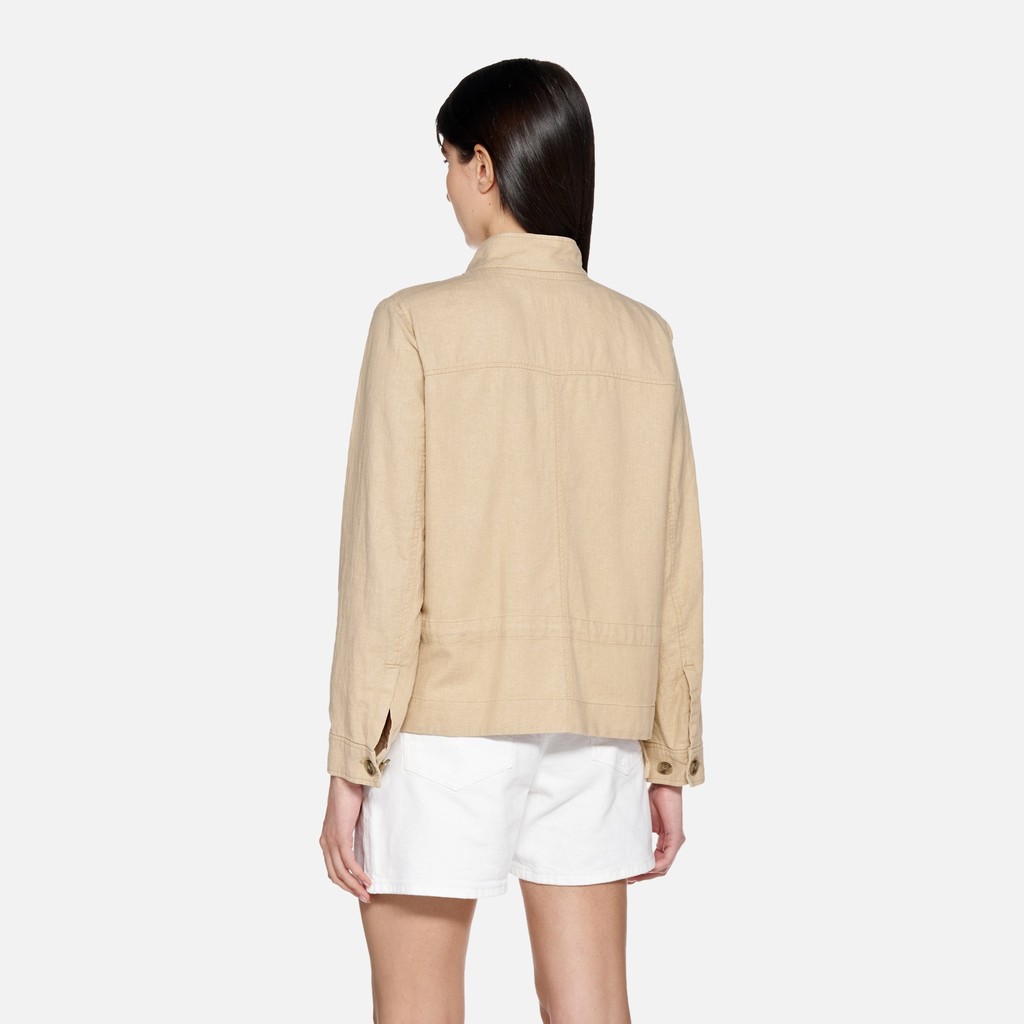Bomber jacket MADDALUSIA WOMAN Oxford tan - image number 2 | GEOX
