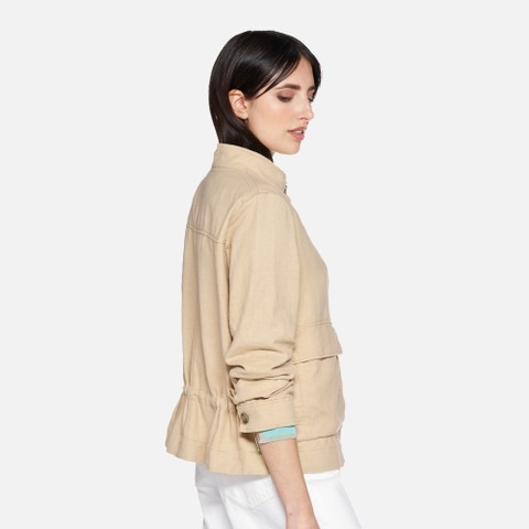 Bomber jacket MADDALUSIA WOMAN Oxford tan - image number 3 | GEOX