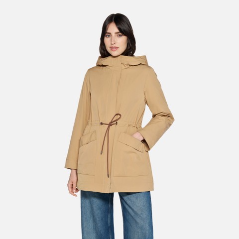 Long parka DANDRA WOMAN Tannin - image number 2 | GEOX