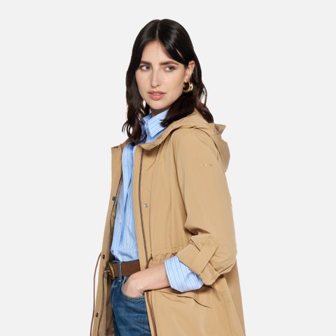 Long parka DANDRA WOMAN Tannin - image number 4 | GEOX