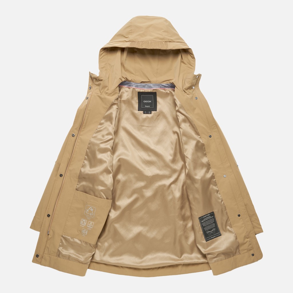 Long parka DANDRA WOMAN Tannin - image number 10 | GEOX