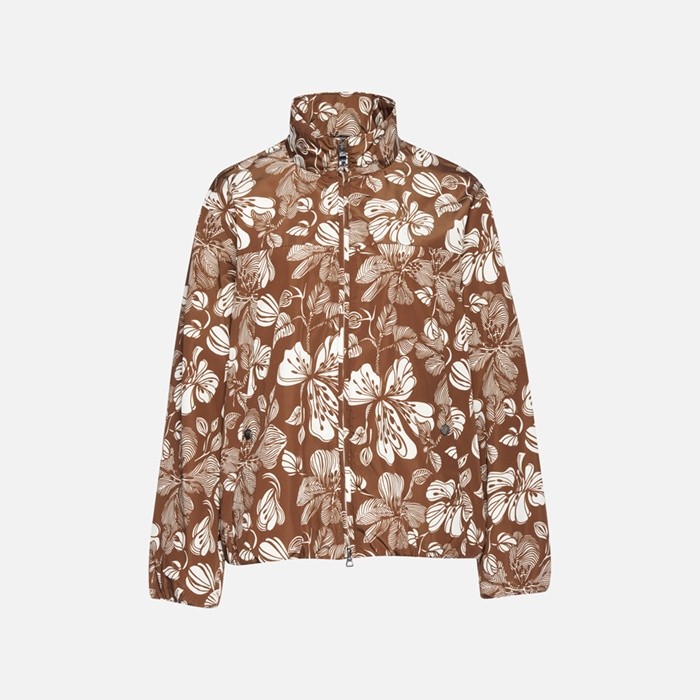 Giacca leggera ANNYA WOMAN Marrone/Bianco | GEOX