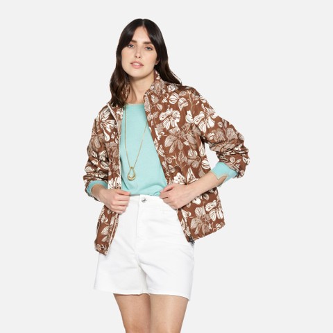 Giacca leggera ANNYA WOMAN Marrone/Bianco | GEOX