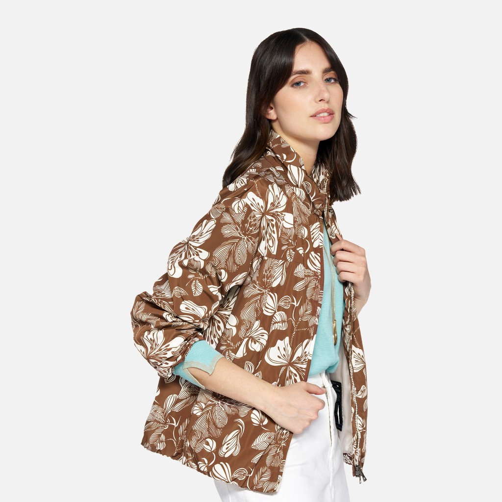 Giacca leggera ANNYA WOMAN Marrone/Bianco - image number 3 | GEOX