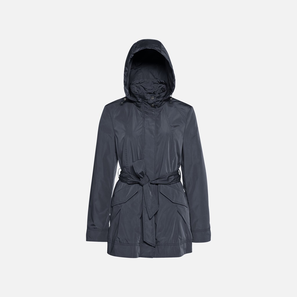 Jacket with hood ANNYA WOMAN Sky captain - image number 0 | GEOX