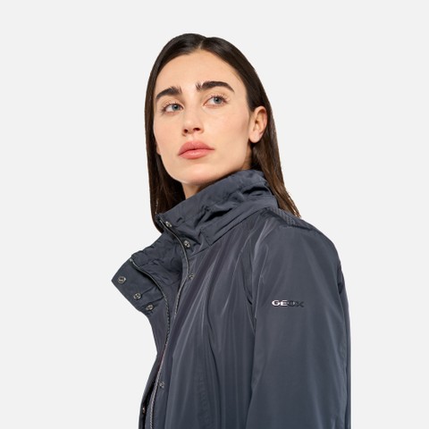 Giacca con cappuccio ANNYA DONNA Blu Notte - image number 3 | GEOX
