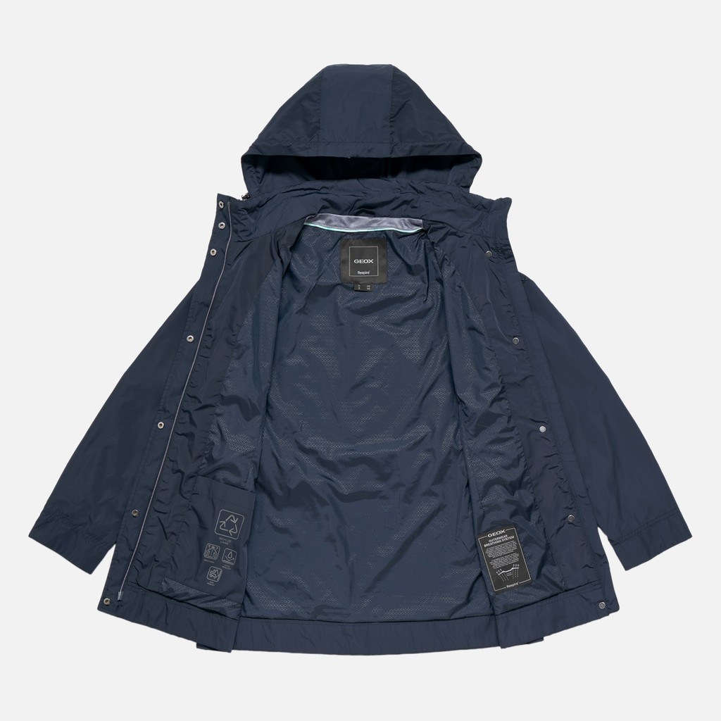 Jacket with hood ANNYA WOMAN Sky captain - image number 5 | GEOX