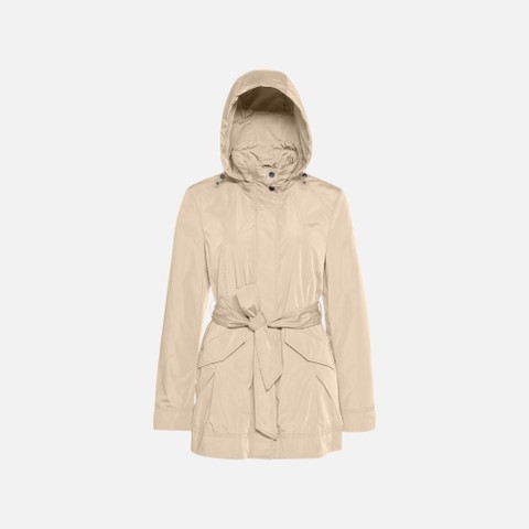 Jacket with hood ANNYA WOMAN Oxford tan | GEOX