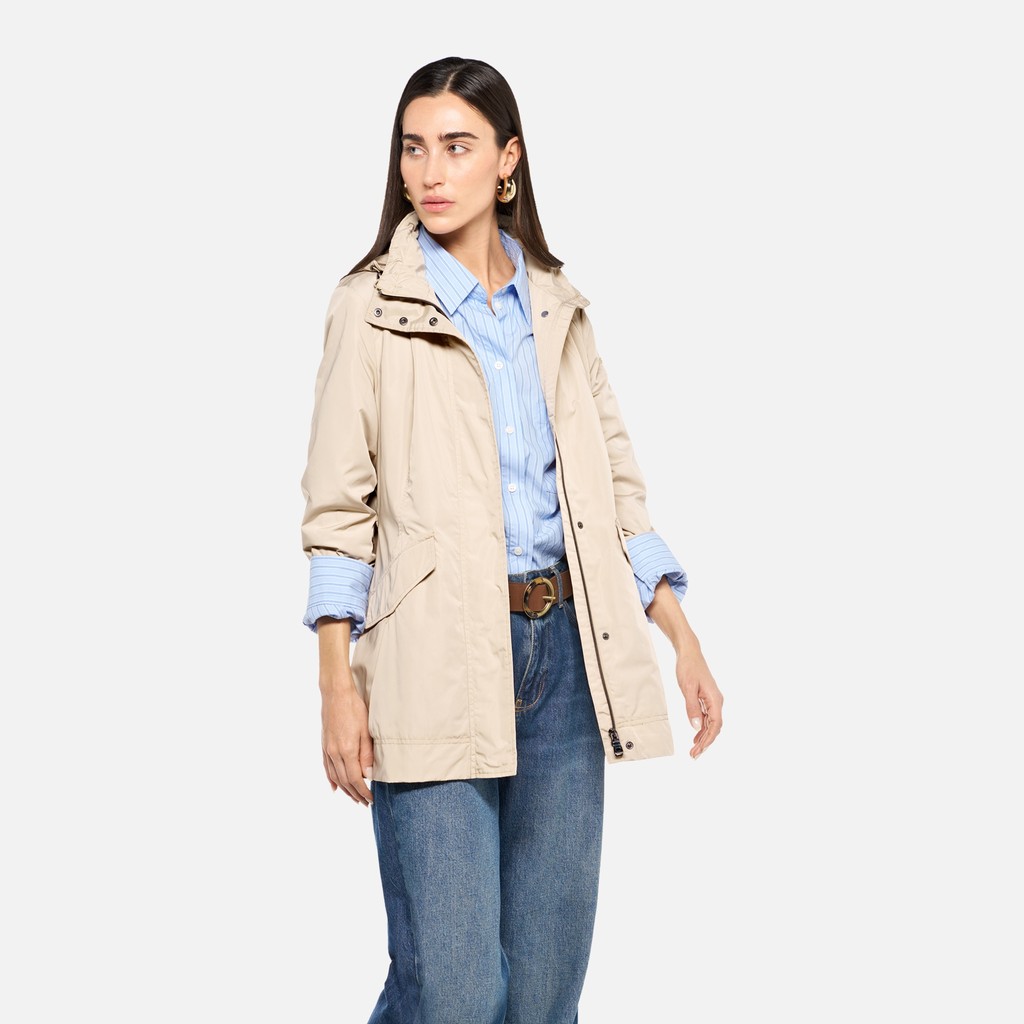 Chaqueta con capucha ANNYA MUJER Arena - image number 0 | GEOX